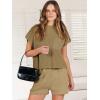 imageANRABESS Womens Two Piece Summer Outfits Knit Sweater Short Sets Pullover Tops ampamp Shorts Lounge Matching Clothes SetBrown