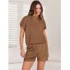 imageANRABESS Womens Two Piece Summer Outfits Knit Sweater Short Sets Pullover Tops ampamp Shorts Lounge Matching Clothes SetDeep Brown
