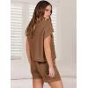 imageANRABESS Womens Two Piece Summer Outfits Knit Sweater Short Sets Pullover Tops ampamp Shorts Lounge Matching Clothes SetDeep Brown