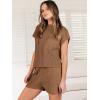 imageANRABESS Womens Two Piece Summer Outfits Knit Sweater Short Sets Pullover Tops ampamp Shorts Lounge Matching Clothes SetDeep Brown