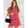 imageANRABESS Womens Two Piece Summer Outfits Knit Sweater Short Sets Pullover Tops ampamp Shorts Lounge Matching Clothes SetRose
