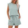 imageANRABESS Two Piece Sets for Women 2025 Summer Short Lounge Set Casual Beach Vacation Outfits Spring Sweatsuits TracksuitMint Green