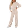 imageANRABESS Women 2 Piece Set Long Sleeve Sweatsuit Sweatpants Tracksuit Sweat Casual Matching 2025 Travel Fall Trendy OutfitsApricot