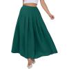 imageANRABESS Women ALine Pleated High Waist Maxi Skirt Full Ankle Length Flowy Swing Elegant Dressy Casual Work Long SkirtsLake Green
