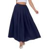 imageANRABESS Women ALine Pleated High Waist Maxi Skirt Full Ankle Length Flowy Swing Elegant Dressy Casual Work Long SkirtsNavy Blue