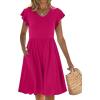 imageANRABESS Women Summer Casual 2025 Ruffle Sleeveless V Neck Short Sundress Flowy Aline Cute Beach Mini Dress with PocketsHot Pink
