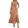 imageANRABESS Women Summer Maxi Dress 2025 Square Neck Sleeveless Casual Boho Floral High Waist Slit Travel Vacation SundressPrint Orange