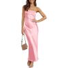 imageANRABESS Women Wedding Guest Maxi Dress Strapless Satin Tube Bodycon Backless Cocktail Formal Dresses 2025 FallPink