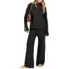 imageANRABESS Womens 2 Piece Outfit Sweater Lounge Sets Long Sleeve Knit Pullover Wide Leg Pant Tracksuit Loungewear 2025 FashionBlack