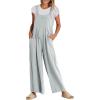 imageANRABESS Womens Jumpsuits Overalls Linen Wide Leg Jumpers Casual Summer Fall Outfits 2025 Beach Vacation Clothes with PocketsLight Gray