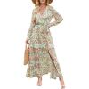 imageANRABESS Womens Long Sleeve Floral Maxi Dress Boho Flowy Wrap Slit V Neck Beach Fall Wedding Guest Party Vacation DressesYellow Red Floral
