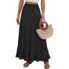 imageANRABESS Womens Maxi Skirt Elastic High Waist Swing Tiered Aline Flowy Pleated Boho Beach Vacation Long SkirtsBlack