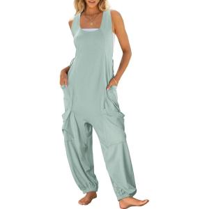 imageANRABESS Women Overalls Jumpsuits Loose Casual Dressy Sleeveless Baggy Harem Pants Romper Jumpers 2025 Trendy Summer OutfitsGrey Green