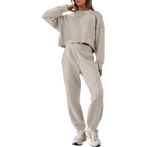 imageANRABESS Womens 2 Piece Outfits Lounge Sets Cropped Sweatshirt ampamp Joggers Fashion Sweatsuit Sweat Set 2025 Fall Travel OutfitsPeytoe
