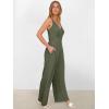 imageANRABESS Jumpsuits for Women 2025 Summer Dressy Spaghetti Strap Ribbed V Neck Wide Leg Overalls Flowy Romper Jumpers OutfitsArmy Green