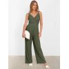 imageANRABESS Jumpsuits for Women 2025 Summer Dressy Spaghetti Strap Ribbed V Neck Wide Leg Overalls Flowy Romper Jumpers OutfitsArmy Green