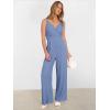 imageANRABESS Jumpsuits for Women 2025 Summer Dressy Spaghetti Strap Ribbed V Neck Wide Leg Overalls Flowy Romper Jumpers OutfitsDusty Blue