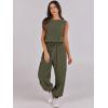 imageANRABESS Jumpsuits for Women Casual Summer Sleeveless 2025 Romper One Piece Outfit Active Workout Lounge Jumpsuits PocketsArmy Green