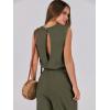 imageANRABESS Jumpsuits for Women Casual Summer Sleeveless 2025 Romper One Piece Outfit Active Workout Lounge Jumpsuits PocketsArmy Green