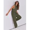 imageANRABESS Jumpsuits for Women Casual Summer Sleeveless 2025 Romper One Piece Outfit Active Workout Lounge Jumpsuits PocketsArmy Green