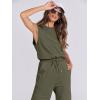 imageANRABESS Jumpsuits for Women Casual Summer Sleeveless 2025 Romper One Piece Outfit Active Workout Lounge Jumpsuits PocketsArmy Green
