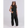 imageANRABESS Jumpsuits for Women Casual Summer Sleeveless 2025 Romper One Piece Outfit Active Workout Lounge Jumpsuits PocketsBlack