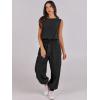 imageANRABESS Jumpsuits for Women Casual Summer Sleeveless 2025 Romper One Piece Outfit Active Workout Lounge Jumpsuits PocketsBlack