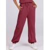imageANRABESS Jumpsuits for Women Casual Summer Sleeveless 2025 Romper One Piece Outfit Active Workout Lounge Jumpsuits PocketsBurgundy
