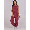 imageANRABESS Jumpsuits for Women Casual Summer Sleeveless 2025 Romper One Piece Outfit Active Workout Lounge Jumpsuits PocketsBurgundy