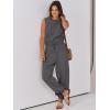 imageANRABESS Jumpsuits for Women Casual Summer Sleeveless 2025 Romper One Piece Outfit Active Workout Lounge Jumpsuits PocketsDark Gray