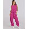 imageANRABESS Jumpsuits for Women Casual Summer Sleeveless 2025 Romper One Piece Outfit Active Workout Lounge Jumpsuits PocketsHot Pink