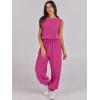 imageANRABESS Jumpsuits for Women Casual Summer Sleeveless 2025 Romper One Piece Outfit Active Workout Lounge Jumpsuits PocketsHot Pink