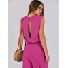 imageANRABESS Jumpsuits for Women Casual Summer Sleeveless 2025 Romper One Piece Outfit Active Workout Lounge Jumpsuits PocketsHot Pink