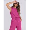 imageANRABESS Jumpsuits for Women Casual Summer Sleeveless 2025 Romper One Piece Outfit Active Workout Lounge Jumpsuits PocketsHot Pink