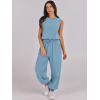 imageANRABESS Jumpsuits for Women Casual Summer Sleeveless 2025 Romper One Piece Outfit Active Workout Lounge Jumpsuits PocketsLake Blue