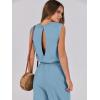 imageANRABESS Jumpsuits for Women Casual Summer Sleeveless 2025 Romper One Piece Outfit Active Workout Lounge Jumpsuits PocketsLake Blue