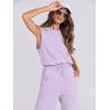 imageANRABESS Jumpsuits for Women Casual Summer Sleeveless 2025 Romper One Piece Outfit Active Workout Lounge Jumpsuits PocketsLight Purple