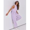 imageANRABESS Jumpsuits for Women Casual Summer Sleeveless 2025 Romper One Piece Outfit Active Workout Lounge Jumpsuits PocketsLight Purple