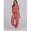 imageANRABESS Jumpsuits for Women Casual Summer Sleeveless 2025 Romper One Piece Outfit Active Workout Lounge Jumpsuits PocketsRust