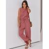 imageANRABESS Jumpsuits for Women Casual Summer Sleeveless 2025 Romper One Piece Outfit Active Workout Lounge Jumpsuits PocketsRust