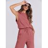 imageANRABESS Jumpsuits for Women Casual Summer Sleeveless 2025 Romper One Piece Outfit Active Workout Lounge Jumpsuits PocketsRust