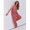 imageANRABESS Jumpsuits for Women Casual Summer Sleeveless 2025 Romper One Piece Outfit Active Workout Lounge Jumpsuits PocketsRust