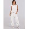 imageANRABESS Jumpsuits for Women Casual Summer Sleeveless 2025 Romper One Piece Outfit Active Workout Lounge Jumpsuits PocketsWhite