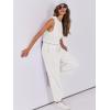 imageANRABESS Jumpsuits for Women Casual Summer Sleeveless 2025 Romper One Piece Outfit Active Workout Lounge Jumpsuits PocketsWhite
