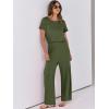 imageANRABESS Jumpsuits for Women Short Sleeve Wide Leg Casual Summer One Piece Jumper Rompers 2025 Beach Vacation Travel OutfitsArmy Green