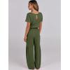 imageANRABESS Jumpsuits for Women Short Sleeve Wide Leg Casual Summer One Piece Jumper Rompers 2025 Beach Vacation Travel OutfitsArmy Green