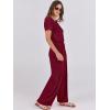 imageANRABESS Jumpsuits for Women Short Sleeve Wide Leg Casual Summer One Piece Jumper Rompers 2025 Beach Vacation Travel OutfitsWine Red