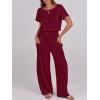 imageANRABESS Jumpsuits for Women Short Sleeve Wide Leg Casual Summer One Piece Jumper Rompers 2025 Beach Vacation Travel OutfitsWine Red