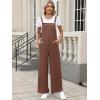 imageANRABESS Overalls for Women 2025 Summer Casual Loose One Piece Outfits Baggy Wide Leg Jumpers Lightweight Comfy RompersBrown