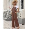 imageANRABESS Overalls for Women 2025 Summer Casual Loose One Piece Outfits Baggy Wide Leg Jumpers Lightweight Comfy RompersBrown